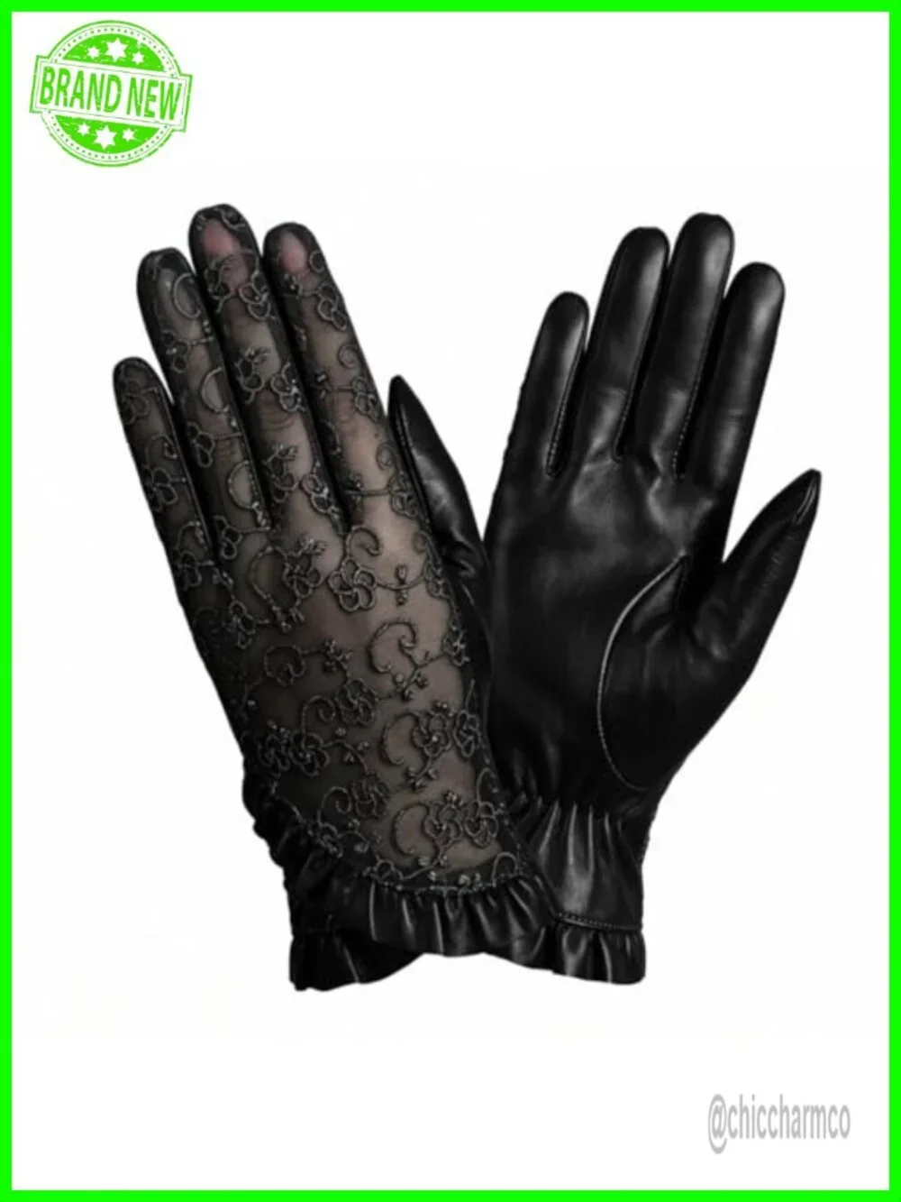 Lace Faux Leather Touchscreen Gloves Party Wedding Daily Wear